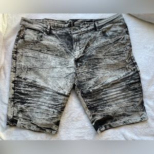 Sp Essentials Men's Stretch Black Grey Chino Acid Wash Shorts Size 48